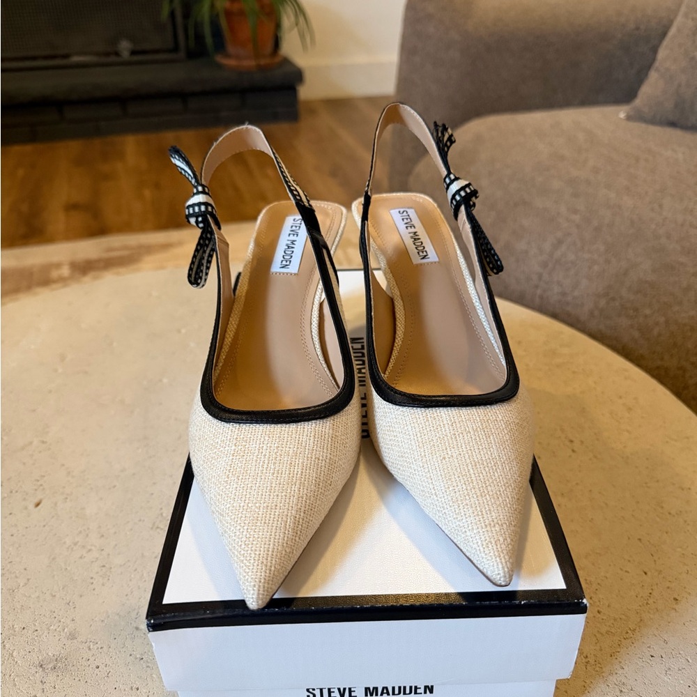 Steve Madden Canvas Slingback pumps NEW sz 8.5